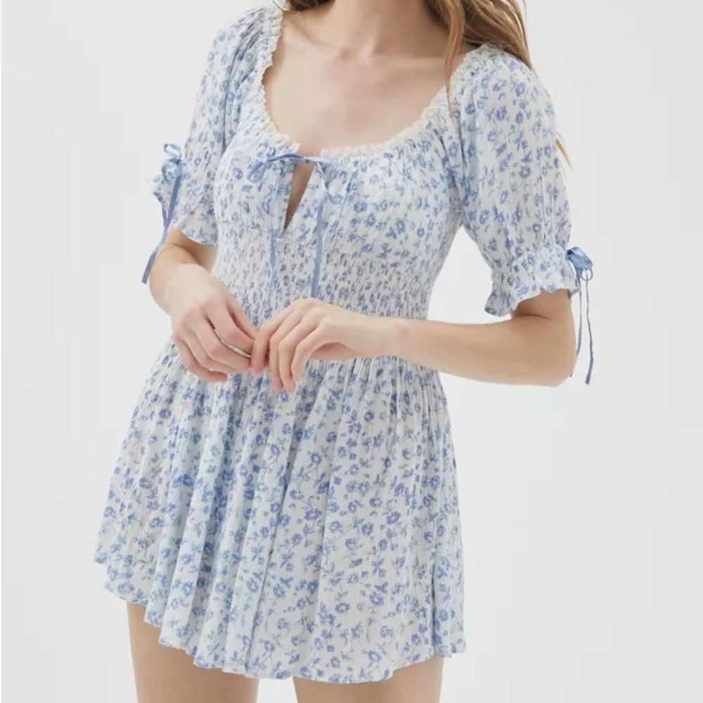 UO Laura Floral Ruffle Romper, Size XS